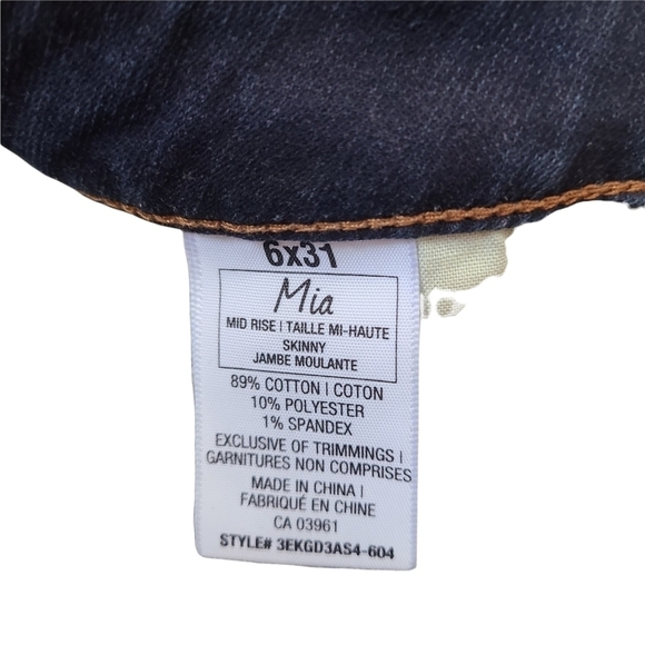 DH3 Mia Mid rise skinny blue red denim jeans - Picture 6 of 8